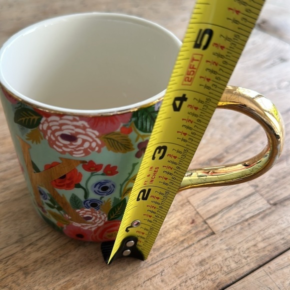 RIFLE PAPER CO. Porcelain Monogram Mug Floral Design K for Anthroplogie - Picture 8 of 8